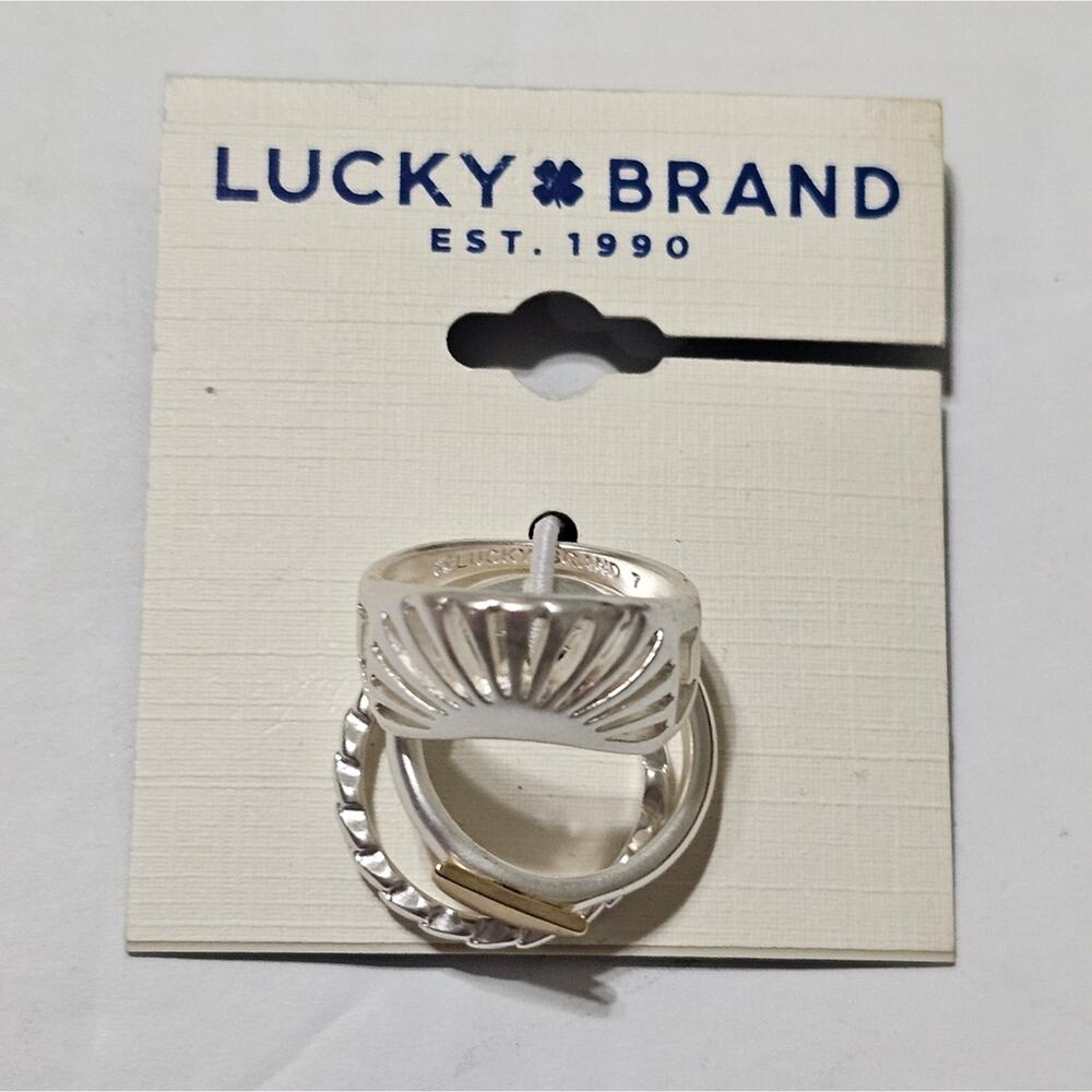 Lucky Brand 3 piece Stackable Rings Size 7 New